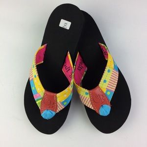 Candi Belts “Lopsicle” interwoven ribbon sandals